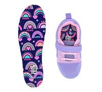 FLAT SOCKS Boys' Kids, Machine Washable, Moisture-Wicking, No Show, Breathable, Barefoot, Sockless Shoe Inserts Socks, Rainbow Explosion, One Size (Pack of 2)