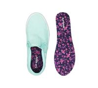 FLAT SOCKS No Show Socks, Sockless Shoe Liner, Washable Barefoot Shoe Insert for Men and Women, Violet Thatcher, Large, Multicolor, Large