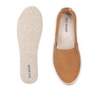 FLAT SOCKS Womens No Show Socks, Sockless Shoe Liner, No Slipping, No Stinking, Washable Barefoot Shoe Insert, Classic, Sand, Large