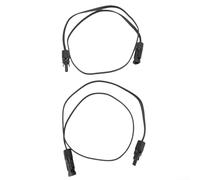 Flat Solar Panel Extension Cable with Pre-Installed Connectors, Flexible Photovoltaic Wire for Balcony and Rooftop, UV Resistant, Self-Locking, 1 Pair(50CM)