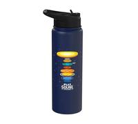 Flat Solar System Celestial Planetary Space Science Planets Stainless Steel Insulated Water Bottle