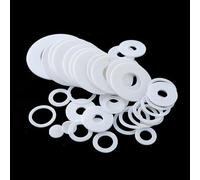 Flat Spacer Shim 100pcs Thick Ring Gasket White, PTFE Shim Precise Flat Washers Spacer, Thickness0.2 0.3 .4 .5mm Plastic Gaskets(4.2X2.8X0.5MM)