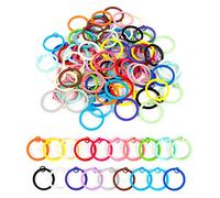 Flat Split Key Rings 100 PCS Metal Colorful Paint Split Keychain Rings 30mm Flat Split Rings Keyring Making Kit for Home Car Keys Attachment DIY Crafts Decorations (Random Color)