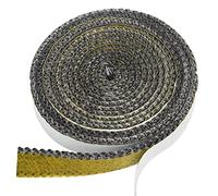 Flat Stove Rope Length 2m x Width 10mm x Thickness 3mm Self Adhesive Black Fire Rope for Stove Glass