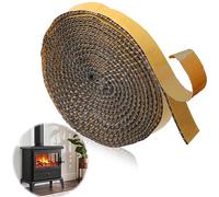 Flat Stove Rope,Self Adhesive Fire Rope for Wood Burning Stove Seal,3mm*15mm*3m Heat Resistant Fireplace Oven Sealings Fiberglass Rope Seal Strip for Chimney, Fireplaces, Oven Door