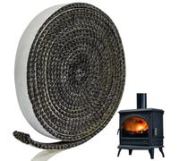 Flat Stove Rope, Self Adhesive Stove Glass Seal Heat Resistant Stove Rope 3m Longx15mm Wide Fireplace Tape Wood Stove Door Gasket Stove Door Glass Seal Rope Fiberglass Rope Seal for Fireplaces Doors