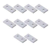 Flat Straight Brackets,10Pcs Joining Plate Aluminum Flat Straight Brackets Connecting Reinforcement Vertical Connection Tool(2020-2hole)