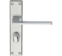 Flat Straight Lever On Bathroom Backplate Handle 180 X 40mm Satin Chrome