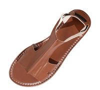 Flat Strappy Sandals For Women Hollow Supportive Wedge Shoes With Back Strap Vacation Sandals Wedge Shoes Light Slides Women (Brown, 7.5)