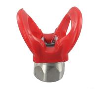 Flat Tip Airless Spray Nozzle Guard Accessory for Airless Sprayer Nozzle Thread G7/8 14, Anti and Sturdy Metal Plastic Design for Industrial and Construction Use (Red)