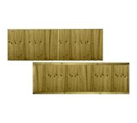 Flat Top Feather Edge Fence Panel, 6ft x 2ft Fully Framed Wooden Topper Extension | Heavy Duty Treated Closeboard Fencing, Ideal for Any Garden Perimeter (Wide: 182cm x High: 60cm)