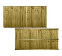 Flat Top Feather Edge Fence Panel, 6ft x 3ft Semi-Braced Wooden Topper Extension | Heavy Duty Treated Closeboard Fencing, Ideal for Any Garden Perimeter (Wide: 182cm x High: 90cm)