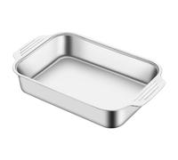 Flat Top Griddle - Stainless Steel Rectangle Fish Grill Pan - 41.3x24.7x7.2cm Metal Seafood Tray, Food Container, Barbecue Trays for Indoor Kitchen Outdoor Courtyard