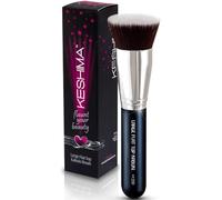 Flat Top Kabuki Foundation Brush By Keshima - Premium Makeup Brush for Liquid, Cream, and Powder - Buffing, Blending, and Face Brush (Black, Large)