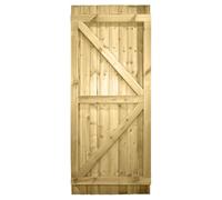 Flat Top Wooden Garden Gate, 6ft x 2.5ft Feather Edge Fully Framed Door
