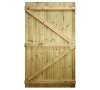 Flat Top Wooden Garden Gate, 6ft x 3.5ft T&G Semi-Braced Timber Side Door