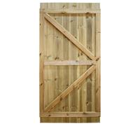 Flat Top Wooden Garden Gate, 6ft x 3ft T&G Fully Framed Timber Side Door