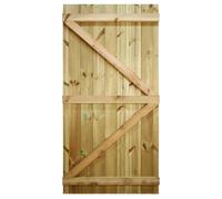 Flat Top Wooden Garden Gate, 6ft x 3ft T&G Semi-Braced Timber Side Door