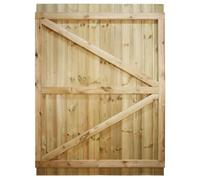 Flat Top Wooden Garden Gate, 6ft x 4.5ft T&G Fully Framed Timber Side Door