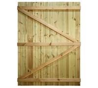 Flat Top Wooden Garden Gate, 6ft x 4.5ft T&G Semi-Braced Timber Side Door