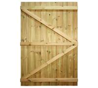 Flat Top Wooden Garden Gate, 6ft x 4ft T&G Semi-Braced Timber Side Door