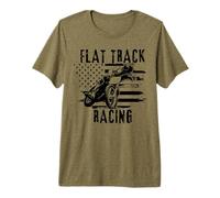Flat Track Motorcycle Racing American Flag Speedway Dirt Premium T-Shirt