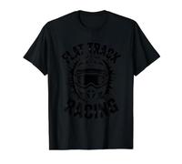 Flat Track Motorcycle Racing American Flag Speedway Dirt Value Graphic T-Shirt, Men, Black, L