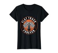 Flat Track Motorcycle Racing American Retro Speedway Dirt Value Graphic T-Shirt, Women, Black, XL