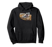 Flat Track Motorcycle Sliding Roosting Dirt Vintage Graphic Pullover Hoodie