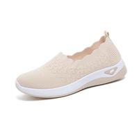 Flat trainers, women's slip-on trainers with embroidery, classic mesh, breathable casual shoes, comfortable walking shoes, lightweight comfort running shoes for holidays, hiking, outdoor sports, O