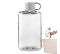 Flat Travel Bottles,500ml Leakproof Flat Portable Square Cup,Small Clear Water Bottle - for Beverage Coffee Drink Summer Outdoor Indoor Car Picnic Beach