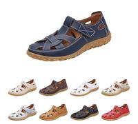 Flat Walking Sandals For Women, Hollow Out Sandals Women, Closed-Toe Sandal, Adjustable Hook-And-Loop Strap Slides, Non Slip Versatile Slides For Daily Commute, Office Casual, City Walk & Summer Use