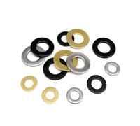 Flat Washer 1 Set Flat Washer Plain Gasket GB97 Mix Assortment Kit Black 304 A2 Stainless Steel Brass(1000pcs black SS304)