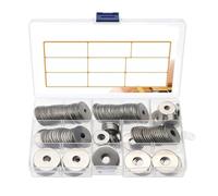 Flat Washer Assortment Kit 75/170/230PCS Large Flat Washers Stainless Steel Big Plain Gaskets M3 M4 M5 M6 M8 M10 M12 Metal Washer Fasteners Kit(230PCS M3-M12)