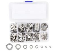 Flat Washers, 580 PCS Washers for Screws, Washers for Bolts, Stainless Steel Washers M2 M2.5 M3 M4 M5 M6 M8 M10 M12, Copper Sealing Rings Assortment Set for Screws Bolts Home Kitchen Decoration (580)