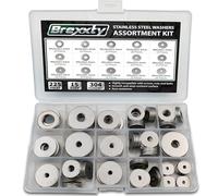Flat Washers for Screws & Bolts - 225 Pcs Fender Washer Assortment in 15 Different Sizes (M3, M4, M5, M6, M8, M10, and M12)-for Home, & Industrial Usage