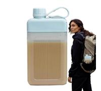 Flat Water Bottle for Purse Leakproof Compact 450ml Transparent