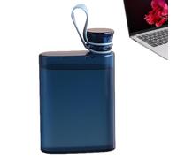 Flat Water Bottle - Leak Proof Slim Water Bottle | Convenient Lightweight Transparent Square Sports Waterr Bottlee | Portable Travel Mug for Sport, Camping, Fitness, Outdoor