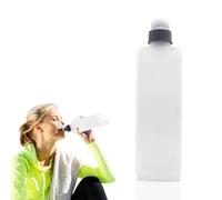 Flat Water Bottle - Portable Curved, Fitness Sports Flask | Compact Leakproof Hydration, Ergonomic Slim Design, Easy Carry Bottle for Gym, Running, Cycling, Hiking, Camping, Soft Flexible