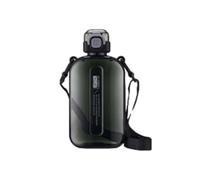 Flat Water Bottles - Outdoor Sports Bottle, Fitness Water Bottle | Outdoor Fitness Water Bottle with Triple Silicone Gasket Layer, Shoulder Strap Bottle Fitness for Indoor Outdoor Gym, 10.3x5.2x21.6cm