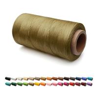 Flat Waxed Thread for Leather Sewing String Polyester Cord Stitching Bookbinding DIY Weave Craft (1.0mm 210D, Olive Drab)