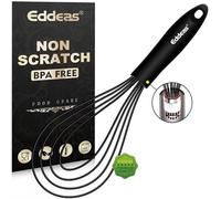 Flat Whisk, EDDEAS Silicone Gravy Whisk for Cooking, Beating, Stirring Gravy and Eggs