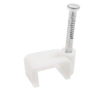 Flat White 10mm Cable Clips for 2.5mm2 Twin & Earth Cables [100 Pack] [10mm (2.5mm2 T&E)]