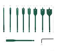 Flat Wood Drill Bit Set 6PC Tri-Point Carbon Steel(10)