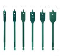 Flat Wood Drill Bit Set 6PC Tri-Point Carbon Steel(6)
