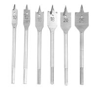 Flat Wood Drill Bits 6pc High Carbon Steel 10-25mm