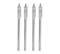 Flat Wood Drill Bits Set 4Pcs 10mm, High Carbon Steel Spade Drill Bits for Woodworking, 3-Point Sharp Boring Tools for DIY Carpentry Projects and Professional Wood Drilling