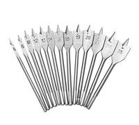Flat Wood Drill, Woodworking Three-point Flat Drill 5Pcs 25mm Flat Wood Spade Drill Bit - Silver, for Electric Drills, Rechargeable Drills