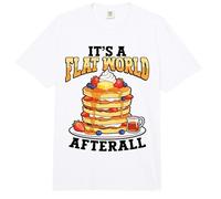 Flat World Pancakes Funny Breakfast Comfort Colors Adult Heavyweight T-Shirt