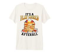 Flat World Pancakes Funny Breakfast Premium T-Shirt